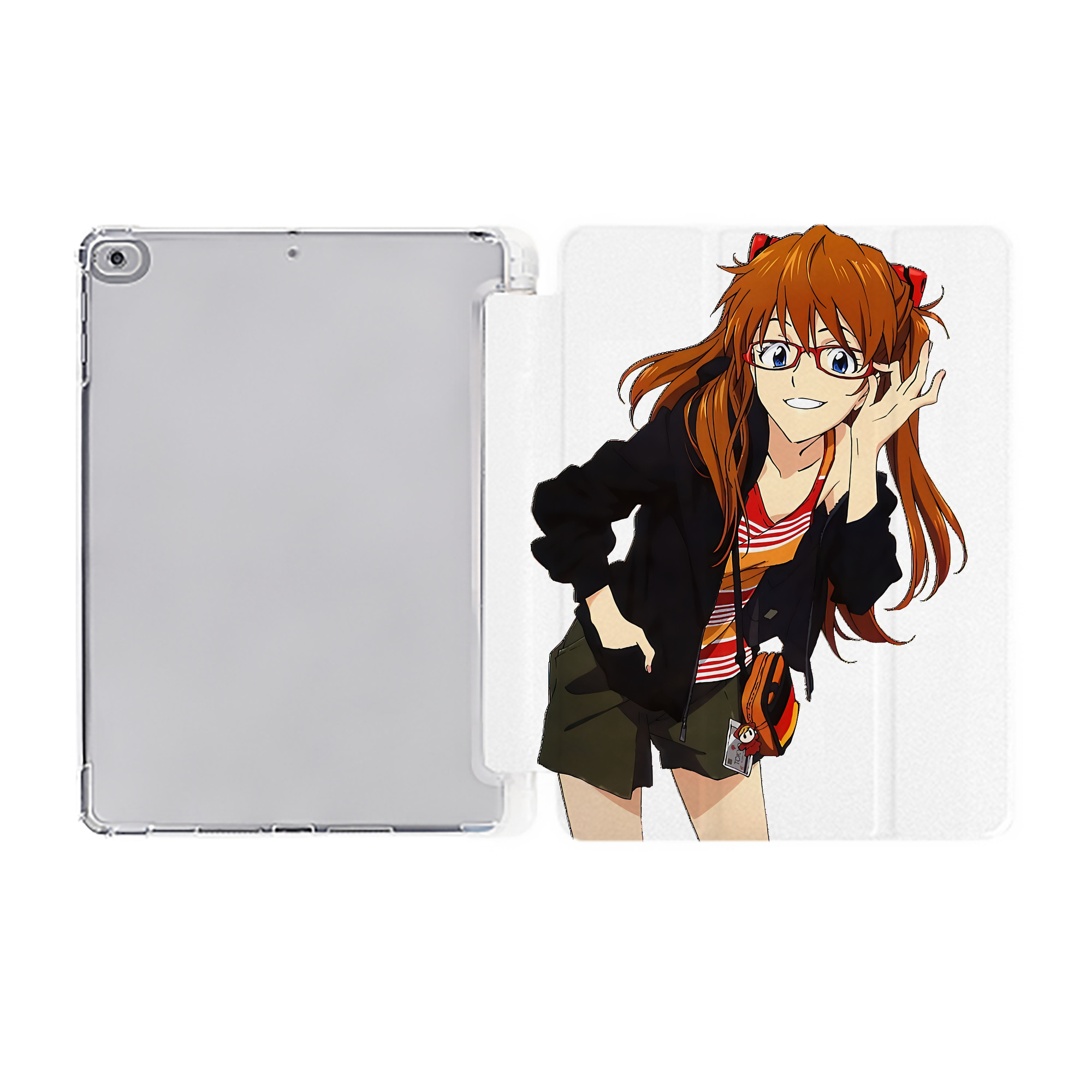 （画像用） EVA 新世紀エヴァンゲリオン IPad ケース ペン収納付き 三つ折りスタンド PUレザー×シリコン 対応機種9.5/10.5/10.9インチ